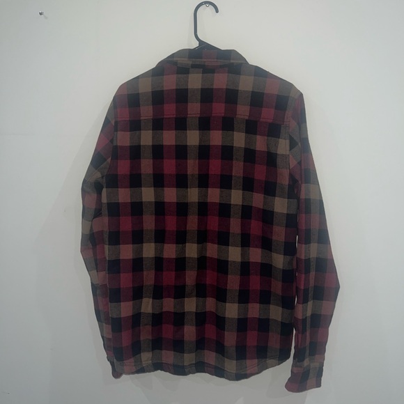 Dickies burgundy and brown flannel plaid jacket - Picture 4 of 6